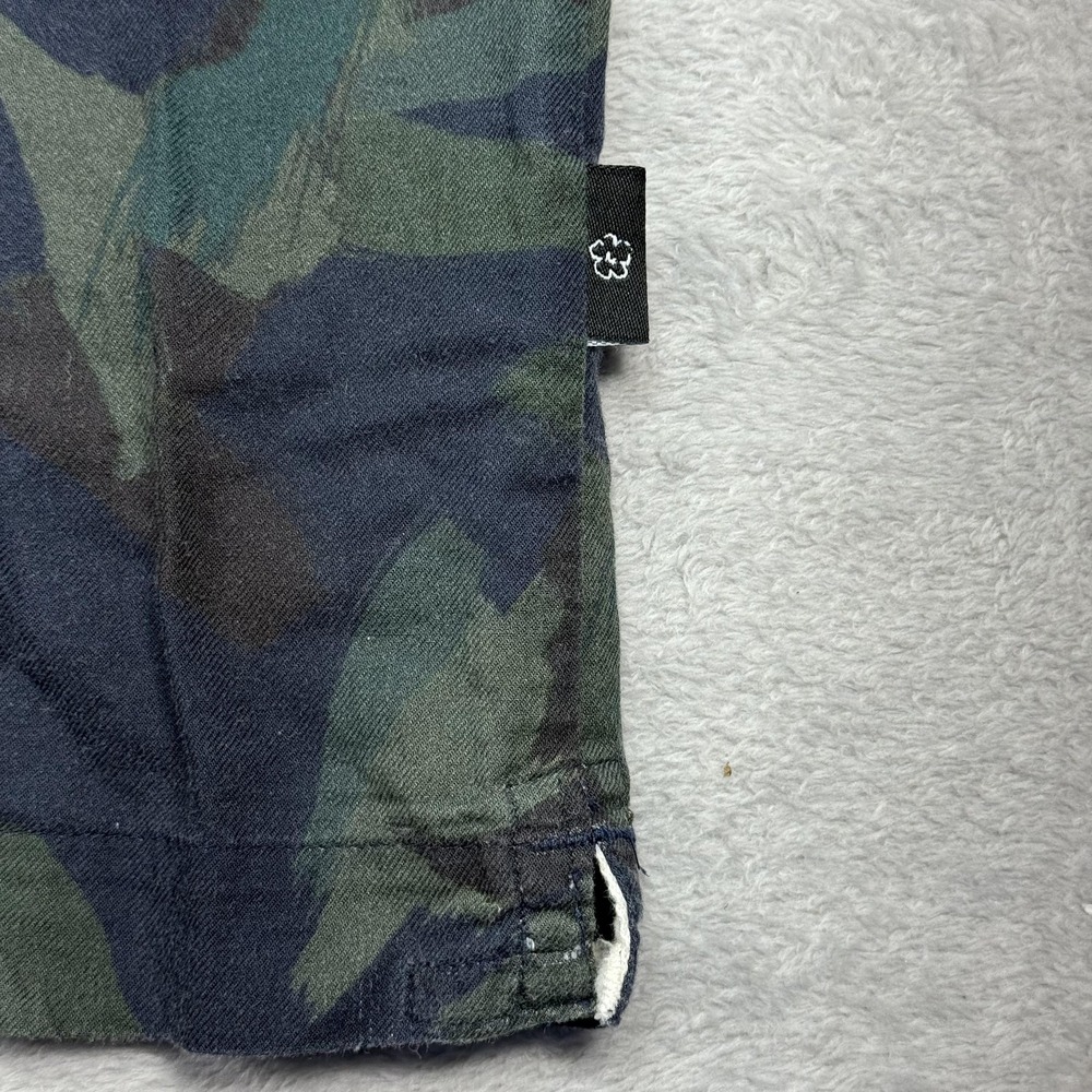 Ted Baker Button Front Shirt Mens 6 Blue Green Abstract Camo MMA-FIELDER LS - Picture 3 of 13